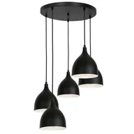 Lampy sufitowe - Luminex Noak 1881 lampa wisząca zwis 5x60W E27 czarna - miniaturka - grafika 1