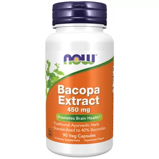 NOW Bacopa Extract 450mg 90vegcaps - Witaminy i minerały dla sportowców - miniaturka - grafika 1
