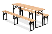 Stoły gastronomiczne - Zestaw składany PIWNY stół 177cm + 2x ławka - Focus Garden - miniaturka - grafika 1