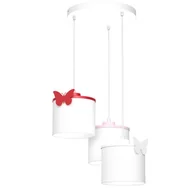 Lampy sufitowe - Lampa wisząca Sweet biało-czerwona-różowa 3 x E27 x 15W wym: 115 x 45 x 45 cm Luminex - miniaturka - grafika 1