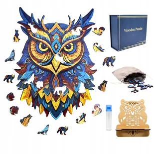 DUŻE PUZZLE DREWNIANE SOWA ZE STOJAKIEM A4 PRZENT DZIEŃ DZIECKA URODZINY - Puzzle DUŻE PUZZLE DREWNIANE SOWA ZE STOJAKIEM A4 PRZENT DZIEŃ DZIECKA URODZINY - Puzzle - miniaturka - grafika 1