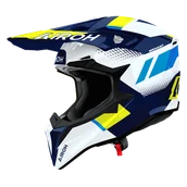 Kaski motocyklowe - Kask Cross Airoh Wraaap Vision (2026) Żółty/Niebieski PołyskS - miniaturka - grafika 1