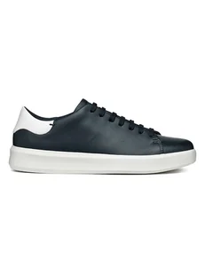 Geox Skórzane sneakersy "Velletri" w kolorze granatowym - Trampki męskie - miniaturka - grafika 1