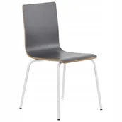 Fotele i krzesła biurowe - Krzesło Do Restauracji Laminowane Werdi B Biały/szary Solidne - miniaturka - grafika 1