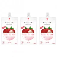 Galaretki - Jelly.B Galaretka Konjac Liczi roślinno-owocowa Zestaw 3 x 150 g - miniaturka - grafika 1