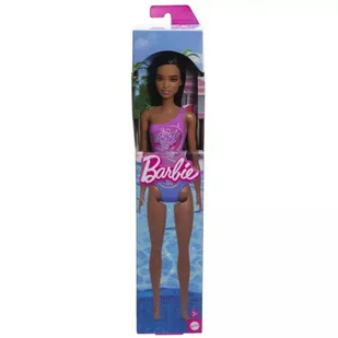 Barbie: Brązowa lalka w różowym kostiumie kąpielowym - Lalki dla dziewczynek - miniaturka - grafika 1