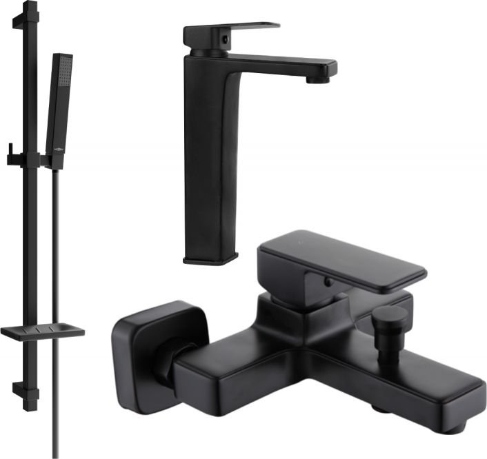 Mexen Cetus DQ77 zestaw wannowy, czarny - 744313DQ77-70