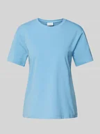 Koszulki i topy damskie - T-shirt z prążkowanym, okrągłym dekoltem model ‘NORA’ - miniaturka - grafika 1