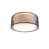 Oprawy, klosze i abażury - QAZQA Nowoczesna lampa sufitowa czarno-biała 50 cm 3-punktowa - Drum Duo - miniaturka - grafika 1