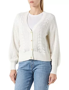 Vila VICATTIA L/S krótki kardigan, White Alyssum, S - Swetry damskie - miniaturka - grafika 1