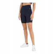 Legginsy - TOMMY HILFIGER LEGGINSY KOLARKI ESS FLAG HW FITTED S GRANATOWE r.M - miniaturka - grafika 1