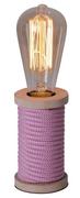 Lampy stojące - Näve Lampa stołowa Max, drewniana stopa, różowa - miniaturka - grafika 1