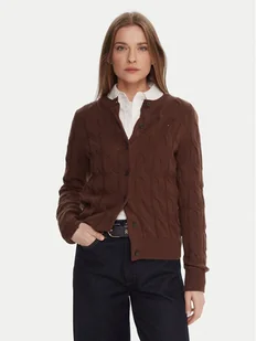 Tommy Hilfiger Kardigan WW0WW47463 Brązowy Regular Fit - Swetry damskie - miniaturka - grafika 1