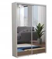 Szafy - PRZESUWNA SZAFA Z LUSTRAMI DO PRZEDPOKOJU Z PÓŁKAMI GŁ. 45CM 200X242 BIAŁA - miniaturka - grafika 1