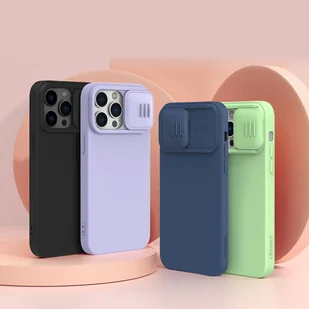 Nillkin CamShield Silky Silicone Case etui iPhone 14 Pro pokrowiec z osłoną na aparat zielony - Etui i futerały do telefonów - miniaturka - grafika 16