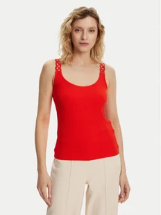 Morgan Top 251-DOUBI Czerwony Slim Fit - Koszulki i topy damskie - miniaturka - grafika 1