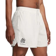 Spodnie sportowe męskie - Męskie spodenki do koszykówki Under Armour Curry Splash - białe - UNDER ARMOUR - miniaturka - grafika 1