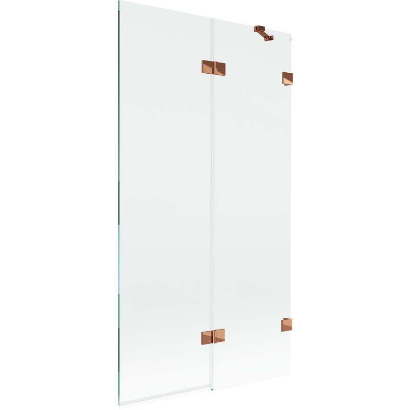 Mexen Lunar parawan nawannowy 2-skrzydłowy prawy 100 x 150 cm, transparent, różowe złoto - 897-100-100-60-00-P