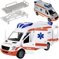 Samochody i pojazdy dla dzieci - Ambulans Karetka Pogotowia Auto z Dźwięk Pogotowie Światło Otwierane Drzwi KRUZZEL - miniaturka - grafika 1