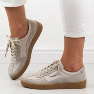 Półbuty damskie - Szare skórzane półbuty damskie Vinceza 7933 - miniaturka - grafika 1