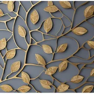 Fototapety - Fototapeta Liście 3d Abstrakcja Złoto 400x280 cm Tapeta Do Sypialni Salonu Kuchni Na Flizelinie - miniaturka - grafika 1
