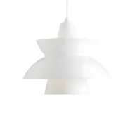 Oprawy, klosze i abażury - Wisząca lampa Doo-Wop w białym kolorze od Louis Poulsen z metalowym kloszem - miniaturka - grafika 1