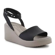 Sandały damskie - Sandały Crocs Brooklyn Ankle Strap Wedge 209406-07H czarne - miniaturka - grafika 1