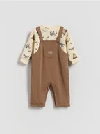 Komplety dla niemowląt - Reserved - Bawełniany komplet - brązowy - miniaturka - grafika 1