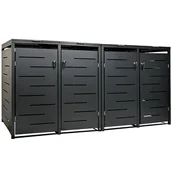 Meble ogrodowe - OSŁONA ŚMIETNIKOWA OBUDOWA CZTERY KOSZE ANTRACYT - miniaturka - grafika 1