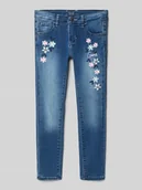Spodnie i spodenki dla dziewczynek - Jeansy o kroju skinny fit z haftami - miniaturka - grafika 1