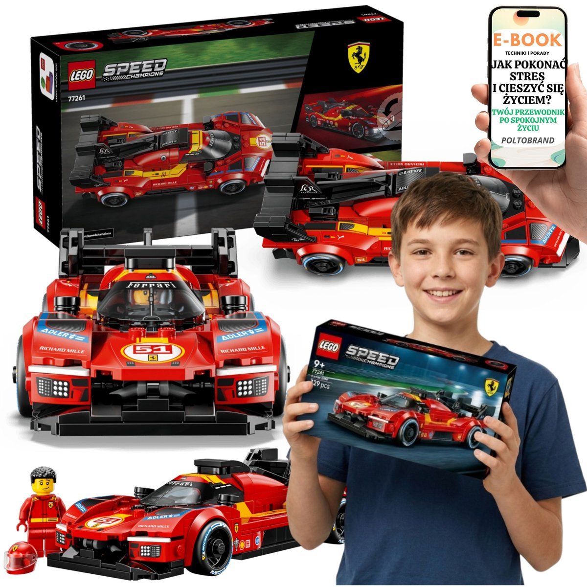LEGO Ferrari 499P Speed Champions Auto Wyścigowe Ferrari (77261) + E-BOOK-1