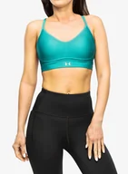 Bielizna sportowa damska - Stanik sportowy Under Armour Infinity Low Covered Sports Bra – teal - miniaturka - grafika 1