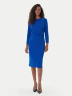 Sukienki - Calvin Klein Sukienka koktajlowa LV044D062G Niebieski Slim Fit - miniaturka - grafika 1