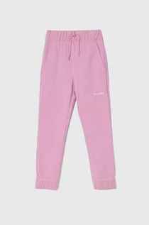 Spodnie i spodenki dla dziewczynek - Columbia spodnie dresowe dziecięce Columbia Trek II Jo kolor różowy z nadrukiem - grafika 1