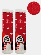 Skarpetki damskie - Świąteczne skarpety 31-34 dziecięce bambosze z ABS bordowy 31-34 - miniaturka - grafika 1