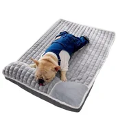 Legowiska dla psów - Legowisko dla psa, posłanie, prostokątne, pluszowe, 100x70 cm - miniaturka - grafika 1