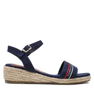 Buty dla dziewczynek - Espadryle Tommy Hilfiger Rope Wedge Sandal T3A7-32777-0048 M Granatowy - miniaturka - grafika 1