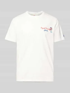 T-shirt z wyhaftowanym motywem i napisem - Koszulki męskie - miniaturka - grafika 1
