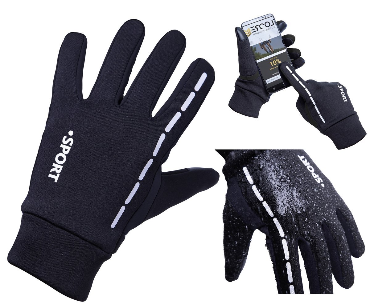 Rękawiczki rowerowe Ercole L czarny + PORADNIK ZDROWEGO ŻYCIA ERCOLE