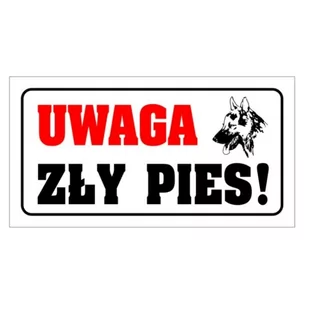 Tablica PVC 120x240 Uwaga zły pies - Tablice BHP - miniaturka - grafika 1