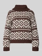 Swetry damskie - Golf o kroju regular fit ze wzorem na całej powierzchni model ‘CARIN’ - miniaturka - grafika 1