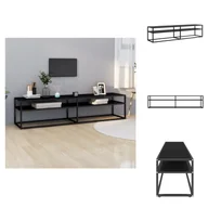 Szafki RTV - vidaXL Szafka pod TV czarna 180x40x40,5 cm szkło hartowane - Meble TV - miniaturka - grafika 1