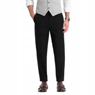 Spodnie męskie - Męskie spodnie chino z gumką w pasie czarne V4 OM-PACP-0157 XL - miniaturka - grafika 1