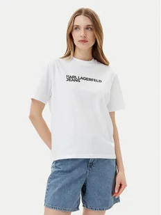 KARL LAGERFELD T-Shirt A1W17005 Biały Relaxed Fit - Koszulki i topy damskie - miniaturka - grafika 1