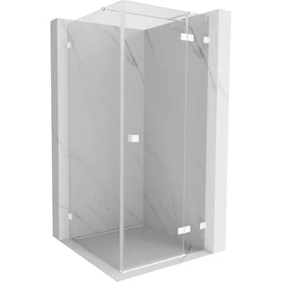 Mexen Lunar T kabina prysznicowa uchylna prawa 110 x 110 cm, transparent, biała - 834T-110-110-20-00-P - Kabiny prysznicowe - miniaturka - grafika 1