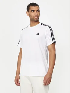 adidas Koszulka techniczna Train Essentials 3-Stripes IB8151 Biały Regular Fit - Koszulki sportowe męskie - miniaturka - grafika 1