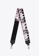 Torebki damskie - Pasek do torebki z wyszywanym logo czarno - różowy - miniaturka - grafika 1
