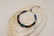 Bransolety męskie - Bransoletka Męska Malachit Agat Lapis Lazuli - miniaturka - grafika 1