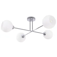 Lampy sufitowe - Lampa sufitowa wisząca Austria srebrna glamour 4xE27 klosz kula biała Light Home LH - miniaturka - grafika 1