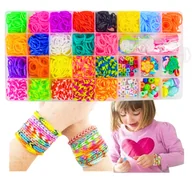 Prace ręczne dla dzieci - GUMKI DO ROBIENIA BIŻUTERII BRANSOLETEK ZESTAW DLA DZIECI LITERKI PREZENT - miniaturka - grafika 1